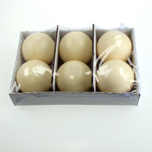 Product Ball candles 100mm cream 6pcs