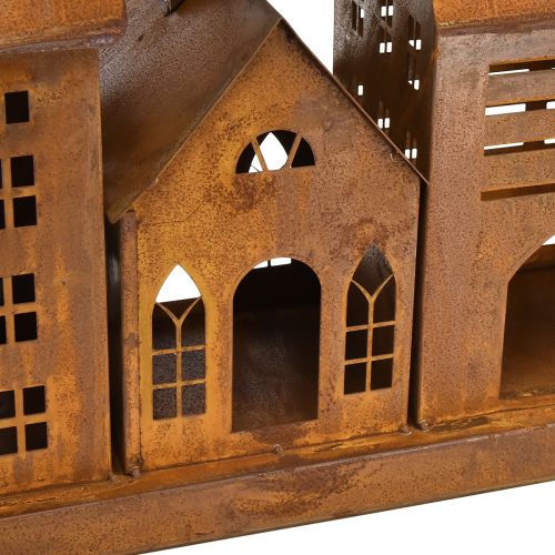 Product Vintage light houses made of metal in rust design – 80x15x35 cm – atmospheric Christmas decoration