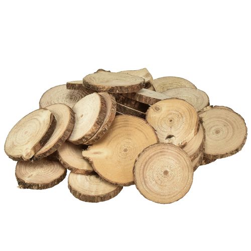 Mini wooden discs decorative tree discs natural Ø3-6cm 600g
