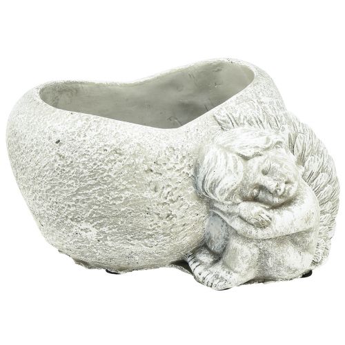 Floristik24 Mini Plant Bowl Grave Angel Angel Grey Plant Heart 16×12cm H9.5cm