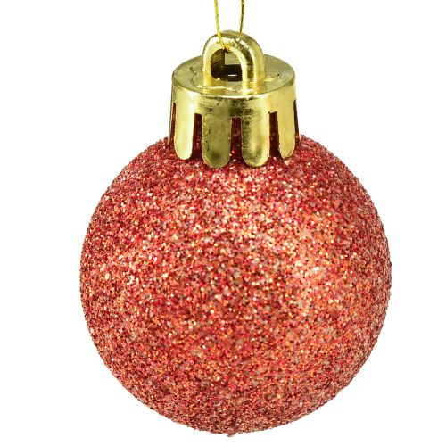 Product Mini Christmas tree balls orange shatterproof Ø3cm 14pcs