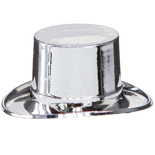 Floristik24 Mini cylinder, New Year's Eve decoration, table decoration for New Year Silver H2.5cm L5cm 9 pcs