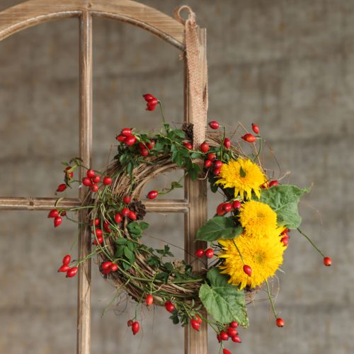 Product Natural wreath, elm branches, cones, decorative wreath, door wreath, table wreath, Ø35cm H8cm