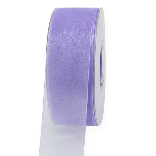 Floristik24 Organza ribbon with selvedge 40mm 50m light purple