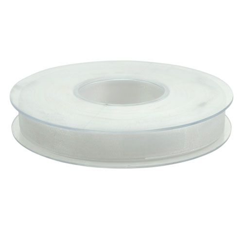 Product Organza ribbon gift ribbon white ribbon selvedge 15mm 50m white