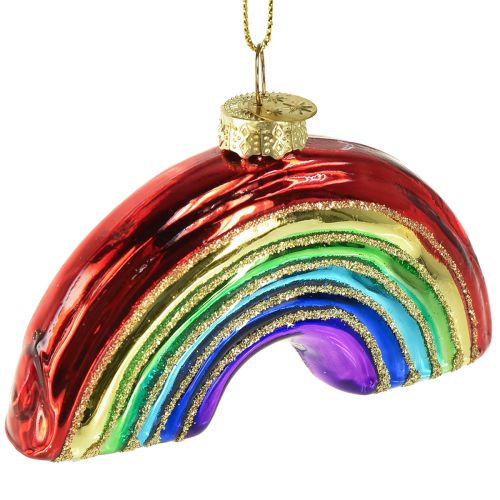 Rainbow Glass Ornament – Festive Christmas Tree Decoration with Shiny Colors