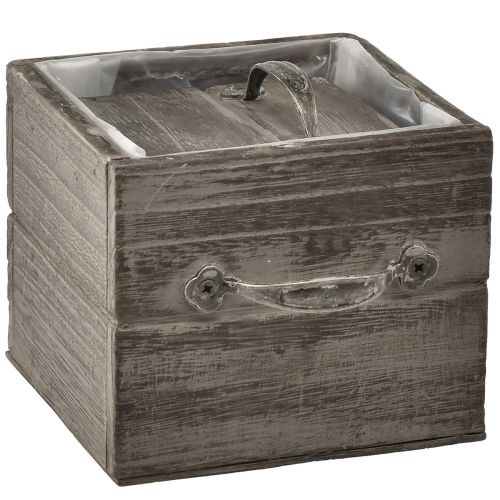 Product Plant boxes in drawer look – grey-brown, various sizes – versatile and decorative storage – set of 2