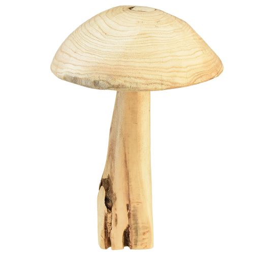 Lifelike mushroom sculpture made of elm wood – Rustic design, 37 cm – Stylish garden and interior decoration
