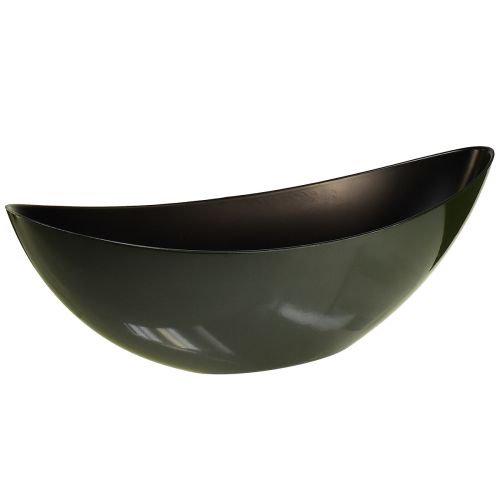 Stylish boat bowl in dark green – 39 cm – Perfect for elegant serving and decorating