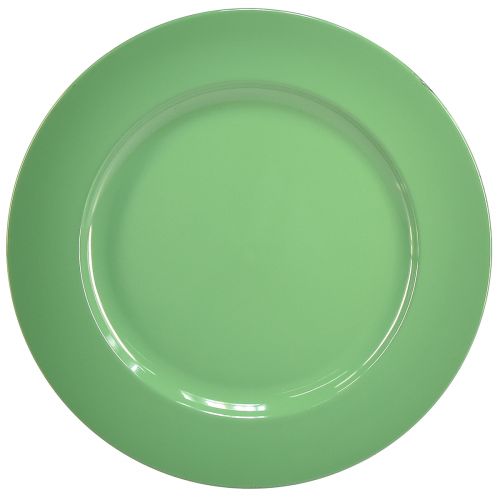 Robust green plastic plate – 28 cm, perfect for everyday decoration and outdoor activities – 4 pieces