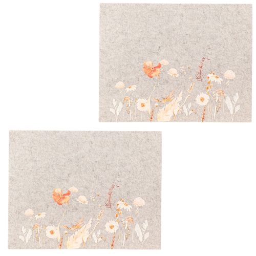 Product Felt placemats with flower motif – stylish placemats for natural table decoration 45x35cm 2 pieces