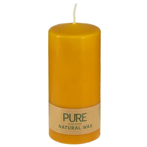 Floristik24 PURE Pillar Candle Yellow Honey Wenzel Candles 130/60mm