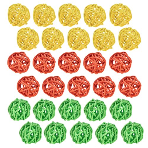 Product Rattan ball orange yellow green rattan ball Ø3cm 30pcs