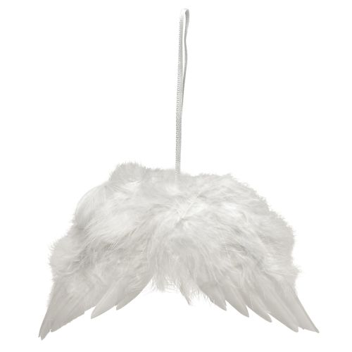 Product Romantic angel wings made of white feathers – Christmas decoration for hanging 20×12cm 6pcs