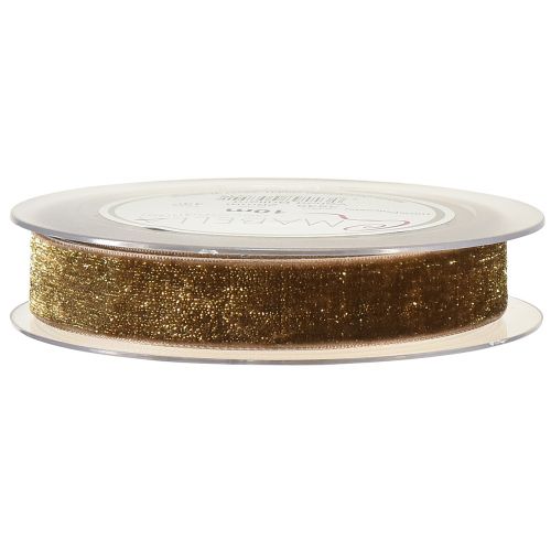 Product Velvet Ribbon Glitter Brown Gold – Glamorous Christmas Ribbon 20mm 10m