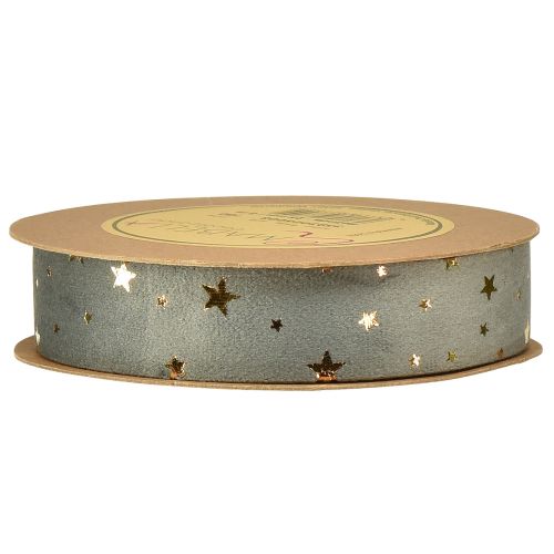 Product Velvet ribbon star ribbon grey gold jewelry ribbon W25mm L8m