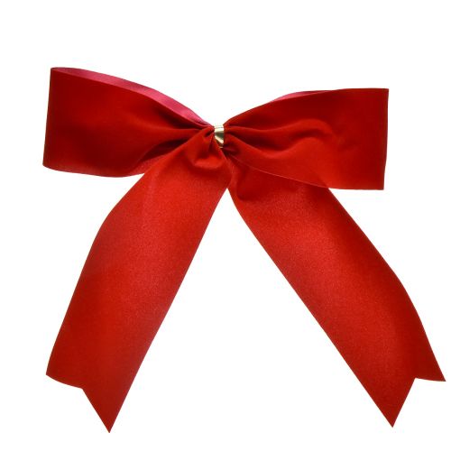 Velvet bow red 5.5cm wide Christmas bow outdoor-suitable 18×18cm 10pcs