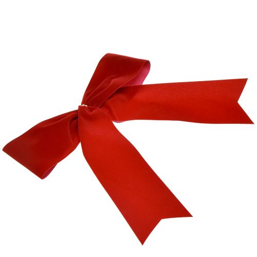 Product Velvet Bow Red 5.5cm wide Christmas Bow outdoor-suitable 18×18cm 2pcs