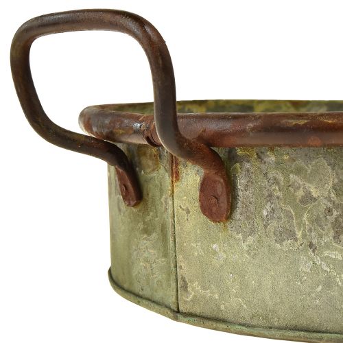 Product Bowl Oval Metal Tray Handle Rust 46/52cm Set of 2