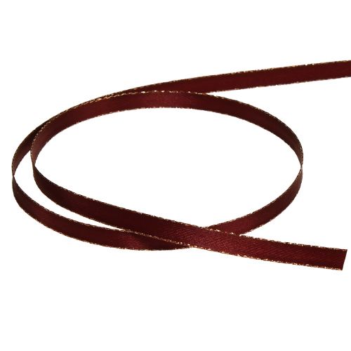 Product Decorative ribbon dark red gold Christmas ribbon W6mm L50m