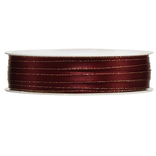 Product Decorative ribbon dark red gold Christmas ribbon W6mm L50m