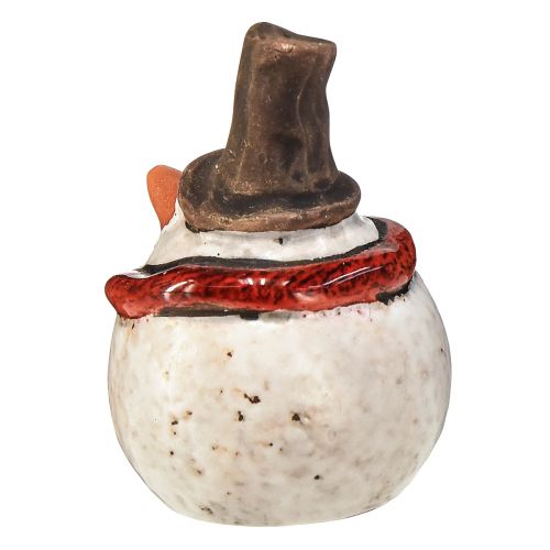 Product Ceramic snowman figure, white, 6.9cm – winter Christmas decoration – 6 pieces