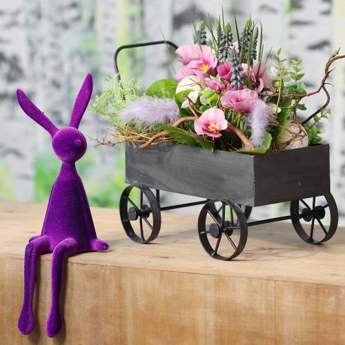 Product Wheelbarrow Decoration Metal Planter Anthracite L37cm