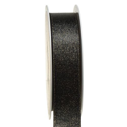 Black ribbon gold shimmer jewelry ribbon W25mm L20m