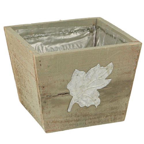 Floristik24 Planter Wooden Shabby Chic Wooden Box Grey 11×14.5×14cm