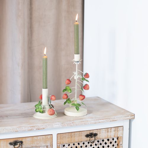 Product Candle holder metal strawberry decoration cream round H26cm