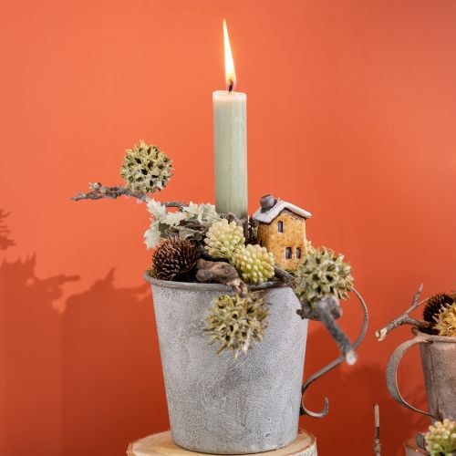 Product Candle holder vintage cup decoration grey Ø11cm H11cm