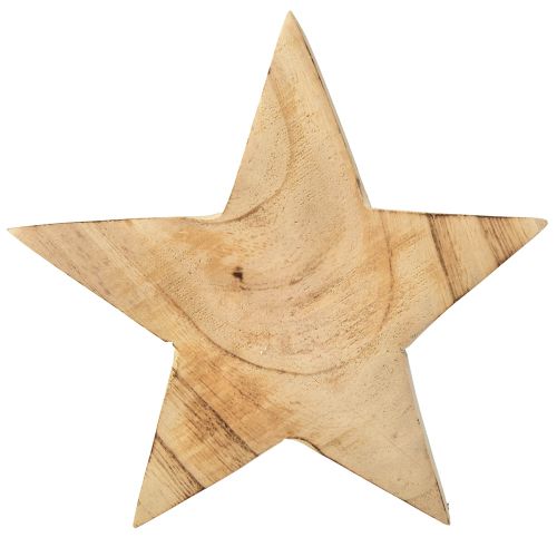 Product Rustic decorative star made of Paulownia wood – Natural design, Ø 15 cm, 6 cm thick – Versatile wooden decoration – 2 pieces