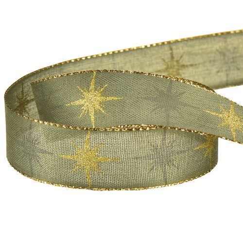 Product Star Ribbon Grey Gold Stars Decorative Ribbon W25mm L20m