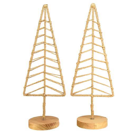 Product Christmas tree decoration stand metal wood natural H39cm 2pcs