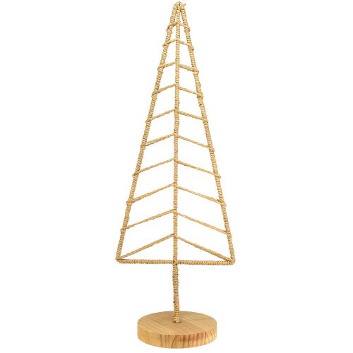 Product Christmas tree decoration with base wood metal natural 18x12x51cm