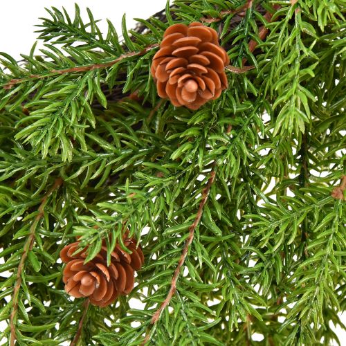 Product Artificial fir wreath with cones green brown Ø49cm