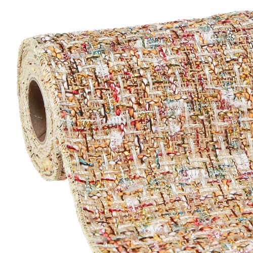 Table runner beige colorful glitter vintage retro W19cm L1,5m