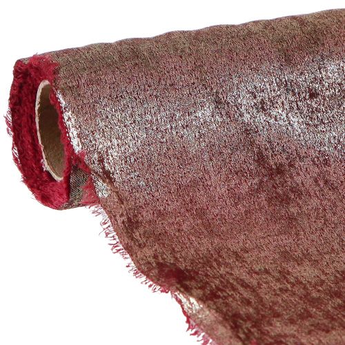 Floristik24 Table ribbon decorative ribbon Bordeaux gold fringes W28cm L2.5m