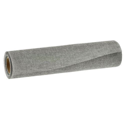 Product Table runner grey with jute, decorative fabric 29×450cm - Elegant table runner for your festive table decoration