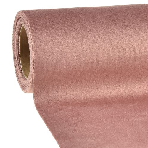 Floristik24 Velvet table runner old pink, 28×270cm - Elegant table ribbon decorative fabric for your festive table decoration
