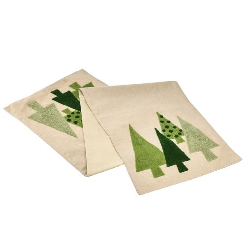 Product Table runner Christmas fir trees green 140x41,5cm