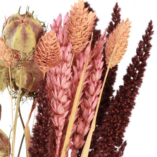 Product Dried flower bouquet grain nigella pink orange 50cm