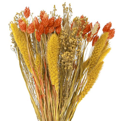 Dried flower bouquet with grain orange yellow 50cm