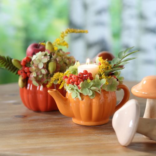 Product Planter ceramic teapot orange assorted 15×9×6.5cm 2 pcs