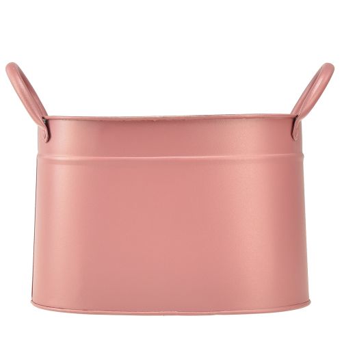 Product Planter metal oval plant pot pink 24/21/18cm set of 3