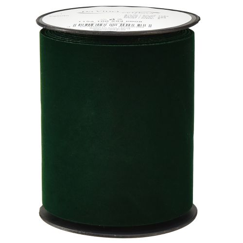 Velours Ribbon Green Wide Ribbon Dark Green Velours 100mm 8m