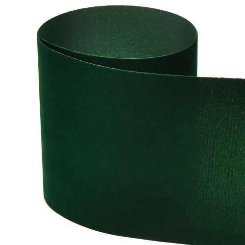 Product Velours Ribbon Green Wide Ribbon Dark Green Velours 100mm 8m