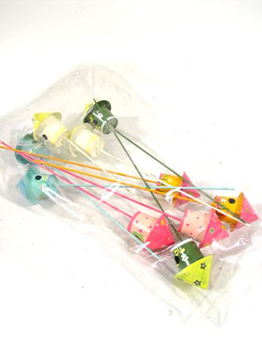 Floristik24 Bird house on rod 4cm 10pcs