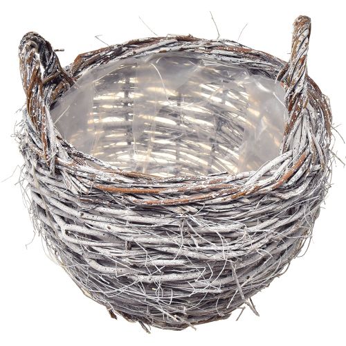 Product Wicker basket set in white-washed – 3 sizes (42cm, 36cm, 26cm) – Versatile for decoration and storage – Set of 3