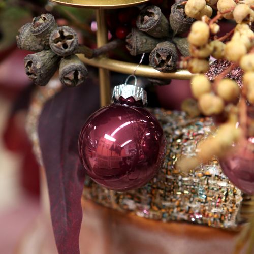 Product Christmas balls glass mini berry beige pink Ø3cm 22 pcs